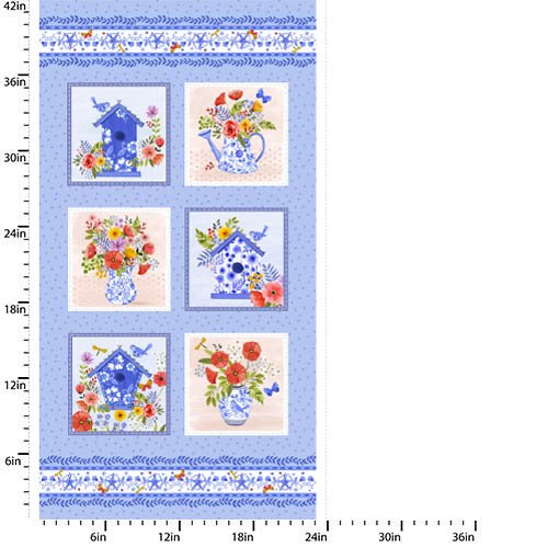 Buzzing Around the Garden Panel- 3 Wishes Fabric