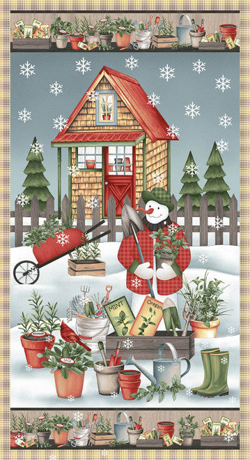 HENRY GLASS GARDENING SNOWMAN BY JAN MOTT
