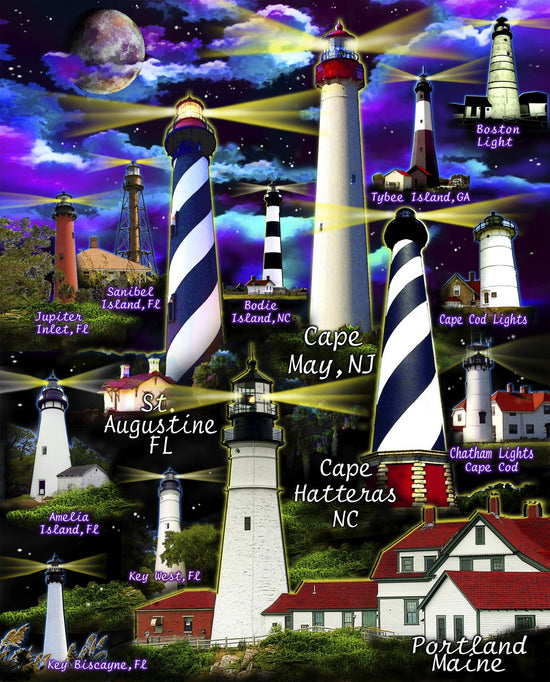 DAVID TEXTILES LIGHTHOUSE COLLAGE PANEL