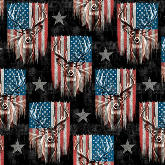 DAVID TEXTILES PATRIOTIC DEER FABRIC