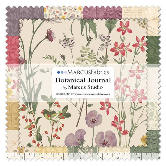 MARCUS FABRICS BOTANICAL JOURNAL LAYER CAKE BY SMITHSONIAN INSTITUTION