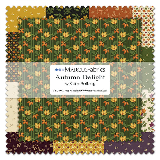 MARCUS FABRICS AUTUMN DELIGHT LAYER CAKES (42 10X10 SQUARES)