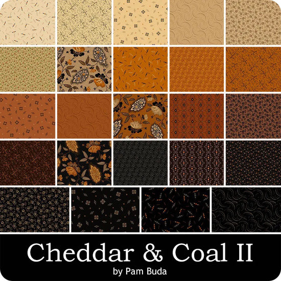 MARCUS FABRICS - CHEDDAR AND COAL II BY PAM BUDA (40) 2.5 INCH STRIPS