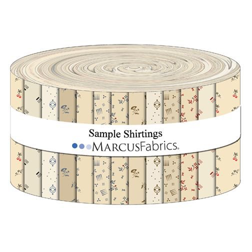 MARCUS FABRICS SAMPLE SHIRTINGS BY PAULA BARNES JELLY ROLL ( 40 2.5" STRIPS)