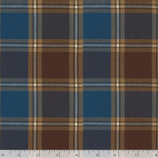 Marcus Fabrics Classic Plaids Blue & Tan