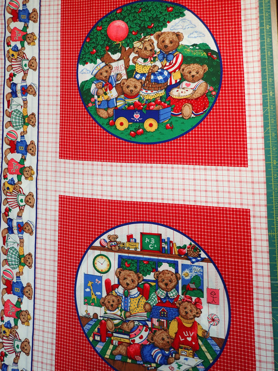 SCHOOL BEARS PILLOW PANELS