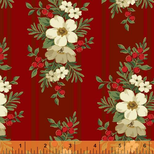 Wilmington Fabrics Tis The Season Flowers Red