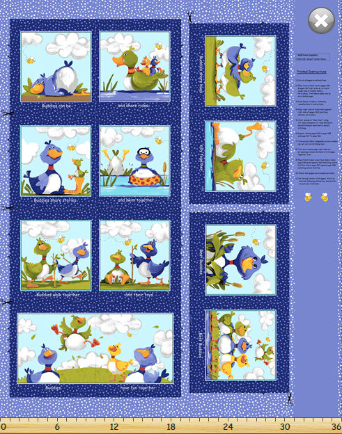 SusyBee Fabrics Bill & Bob Book Panel