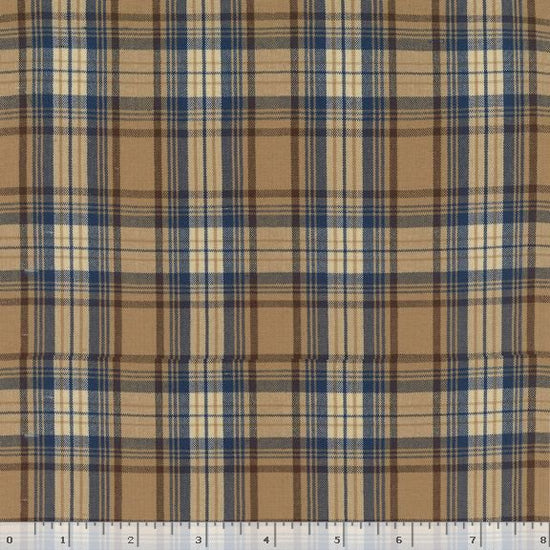 Marcus Fabrics Classic Plaids Blue & Tan
