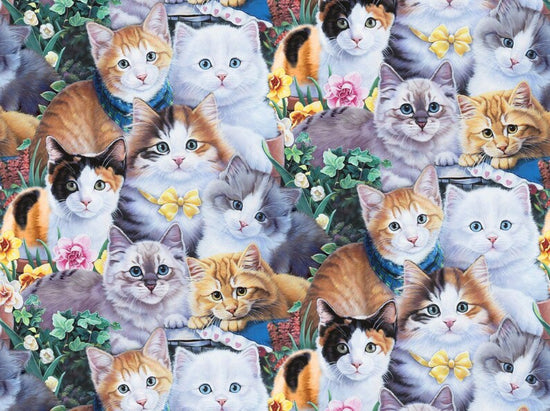 David Textiles Curious Kittens 2 Allover (Cats)