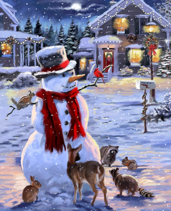 David Textiles Snowman and Animals Panel
