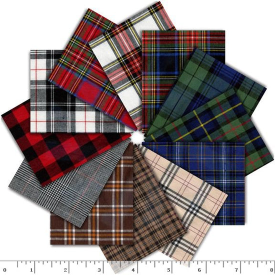 Marcus Fabrics Fat Quarter Bundle Classic Plaids Outland Tartans