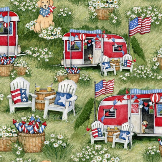 SPRINGS CREATIVE CAMPING PATRIOTIC BY SUSAN WINGET