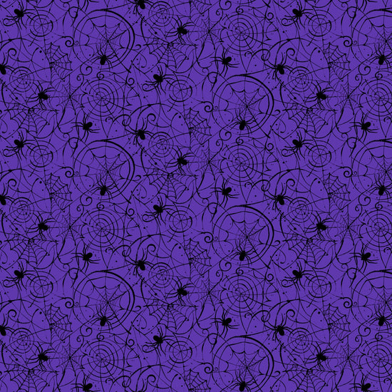 Foust Textiles Fall Holidays Spider Web Purple (HALLOWEEN)