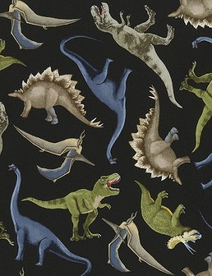 Timeless Treasures Dino Tossed Dinosaurs