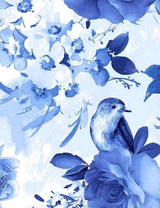 TIMELESS TREASURES FLEUR BLUEBIRD COLLECTION