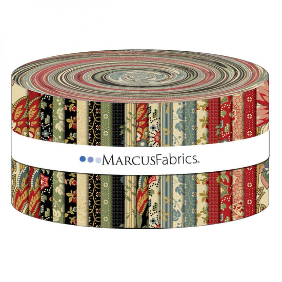 MARCUS FABRICS VILLA FLORA BY PAULA BARNES JELLY ROLL 40 (2.5")