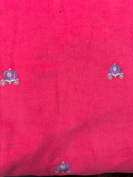 Foust Textile Corduroy Dark Pink with Carriages